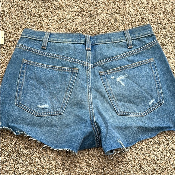 Women's High Rise Cutoff Mini Jean Shorts - Picture 6 of 6